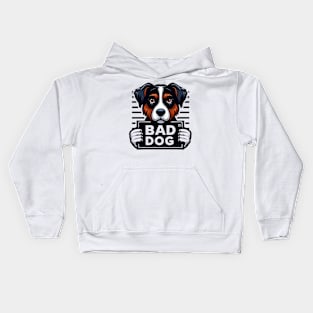 Bad Dog Illustrated Mug Shot Kids Hoodie